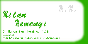 milan nemenyi business card