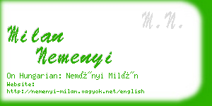 milan nemenyi business card